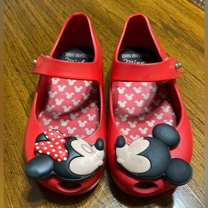mini melissa Toddler Size 8 Micky & Minnie Mouse Red Play Shoes